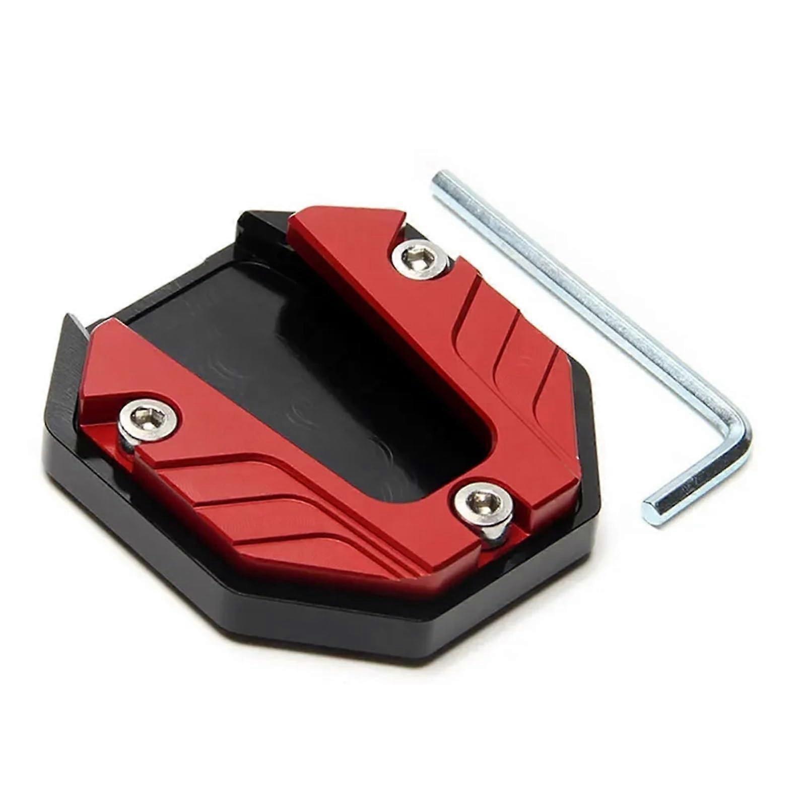 E-Scooter Stand Aluminum Alloy Extender, Side Kickstand Extension With Foot Pad And Support Plate, Red, For E-Scooters