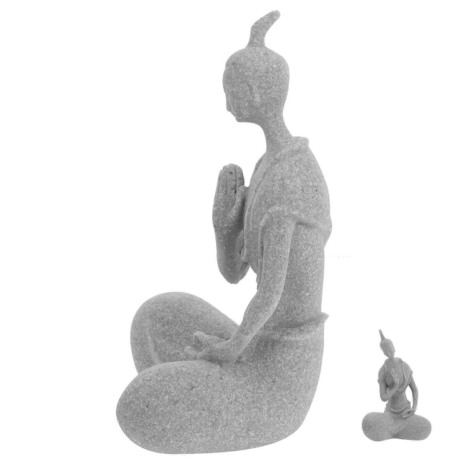 Grey Resin Buddha Statue for Decor Features Details and Craftsmanship One Piece