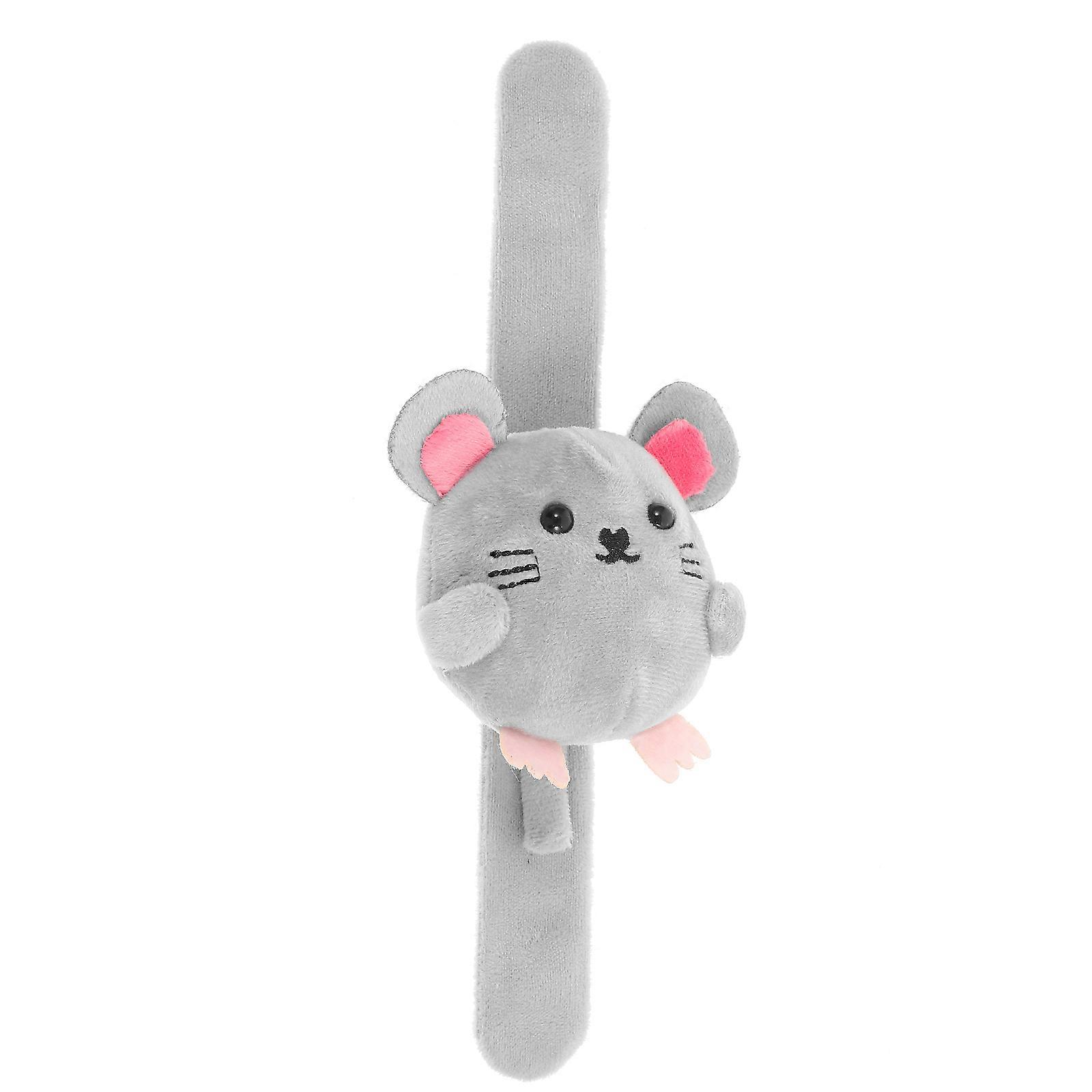 Plush Slap Bracelet with Cute Mouse Design Soft Animal Wristband for Adults, Comfortable Halloween & Birthday Gift, Easy to Use & Store