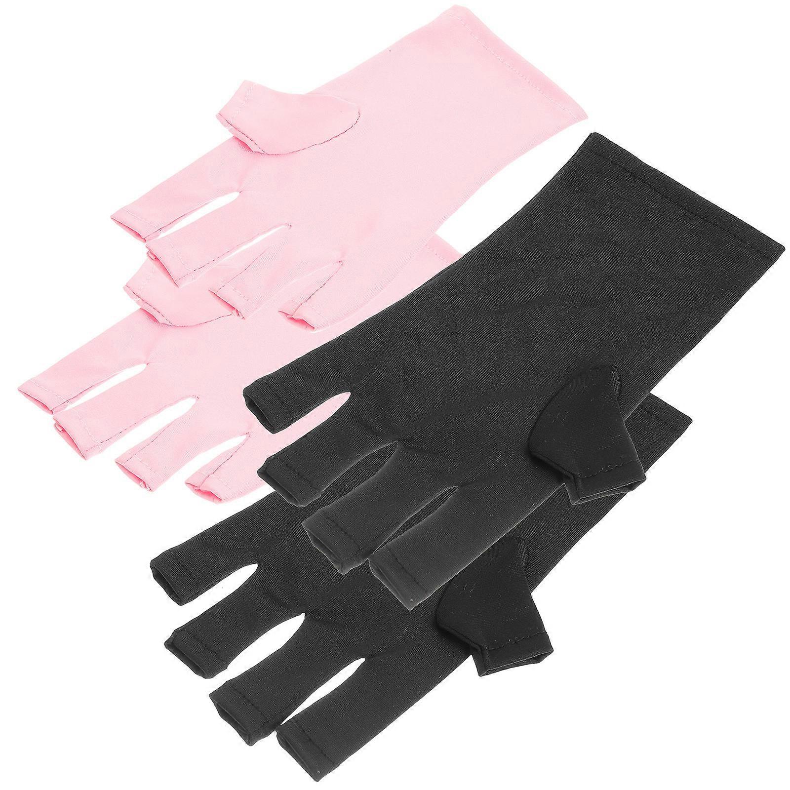 2 Pairs UV Protection Manicure Gloves for Hand Sunscreen Protection – Fingerless Design for Comfort & Flexibility During Nail Treatments