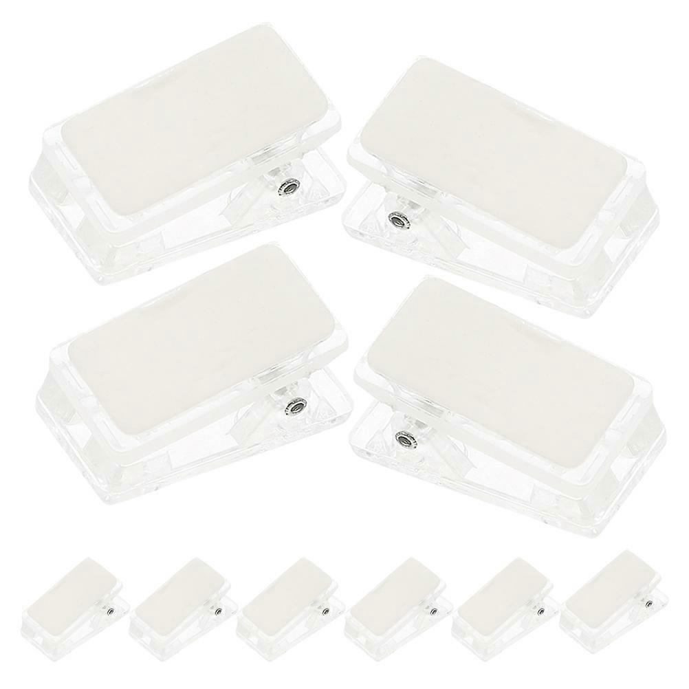 60pcs Mini Self Adhesive Clips for Name Tags Plastic Small Spring Clips Chest Card Badge Clips