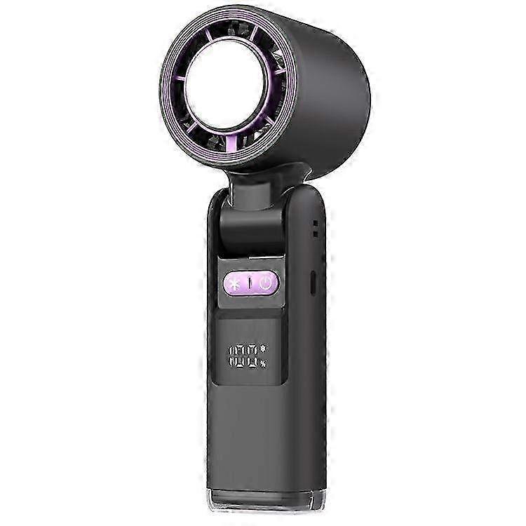 Mini Handheld Fan with Adjustable Speed & Digital Display, Portable Folding Fan for Summer with Cold Compress Function, Rechargeable Battery Operated 