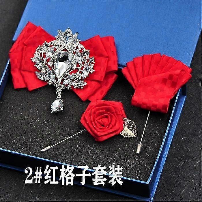 اليدوية النسيج القوس التعادل دبابيس كريستال حجر الراين قميص ربطة عنق للرجال الزفاف بروش جيب منشفة مربع مجموعة الملحقات |ربطات عنق رجالية