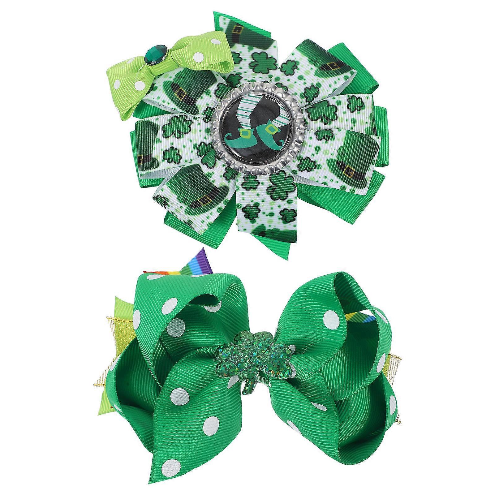 Festive Shamrock Bow Clip, Suitable for St Patricks Day Fashion