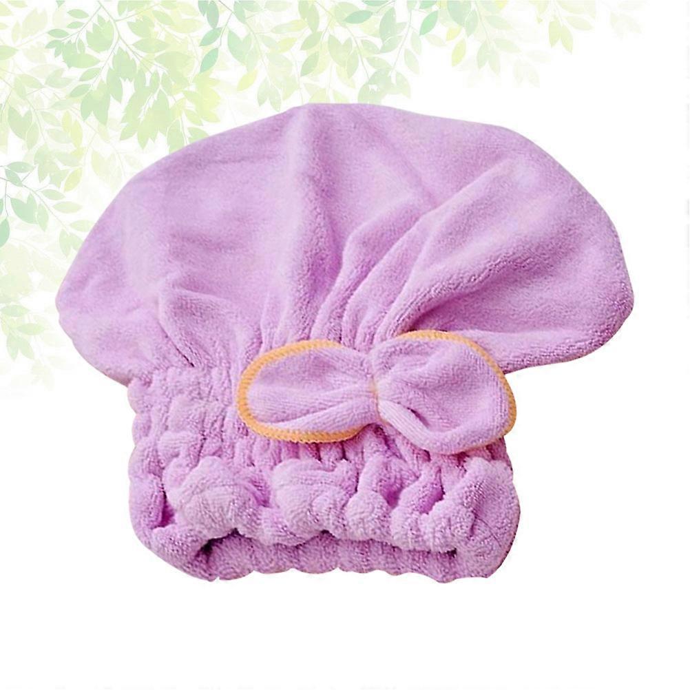 Microfiber Hair Drying Cap for Shower Use Absorbent and Quick Drying Violet Color Fits All Sizes