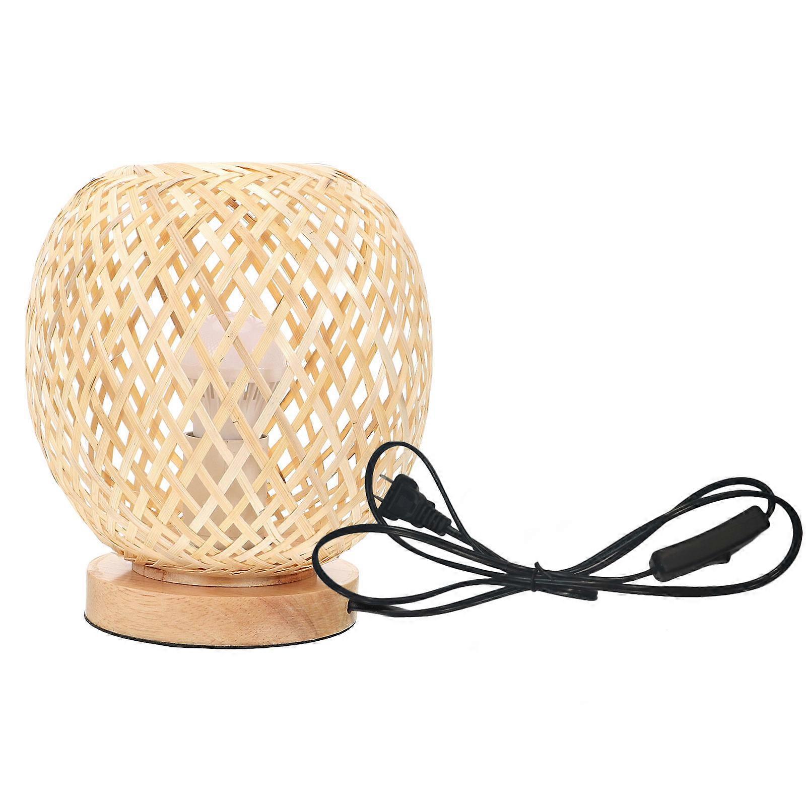 Bamboo Table Lamp, Durable Rattan Construction, Perfect Bedside Light