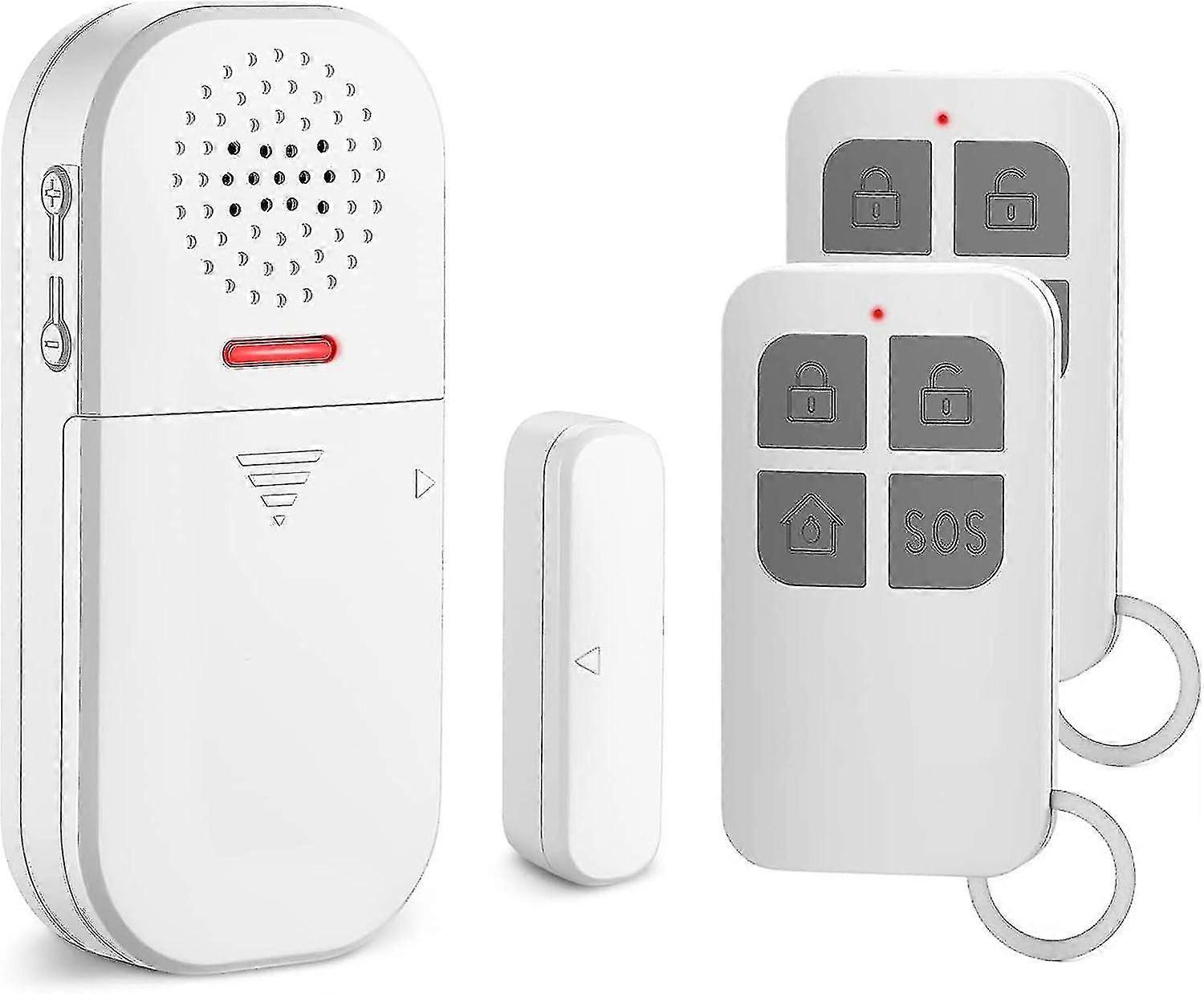 Door And Window Alarm, 2 Remote Controls, 130db Siren, Adjustable Volume, 5 Function Modes Alarm, Magnetic Security Sensor, Wireless Home Alarm For Ho
