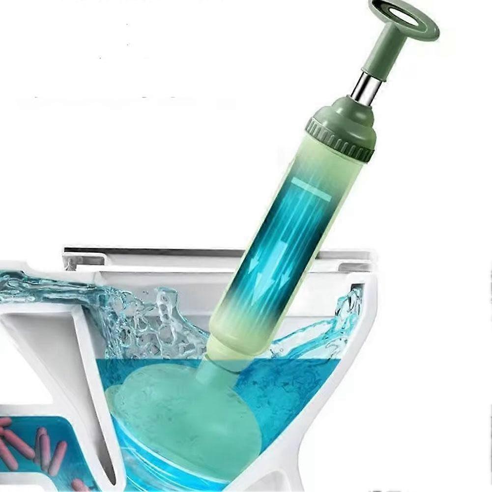 Plunger Toilet Unclogger, Pressure, OneShot, Manual, Household Cleaner (Green)