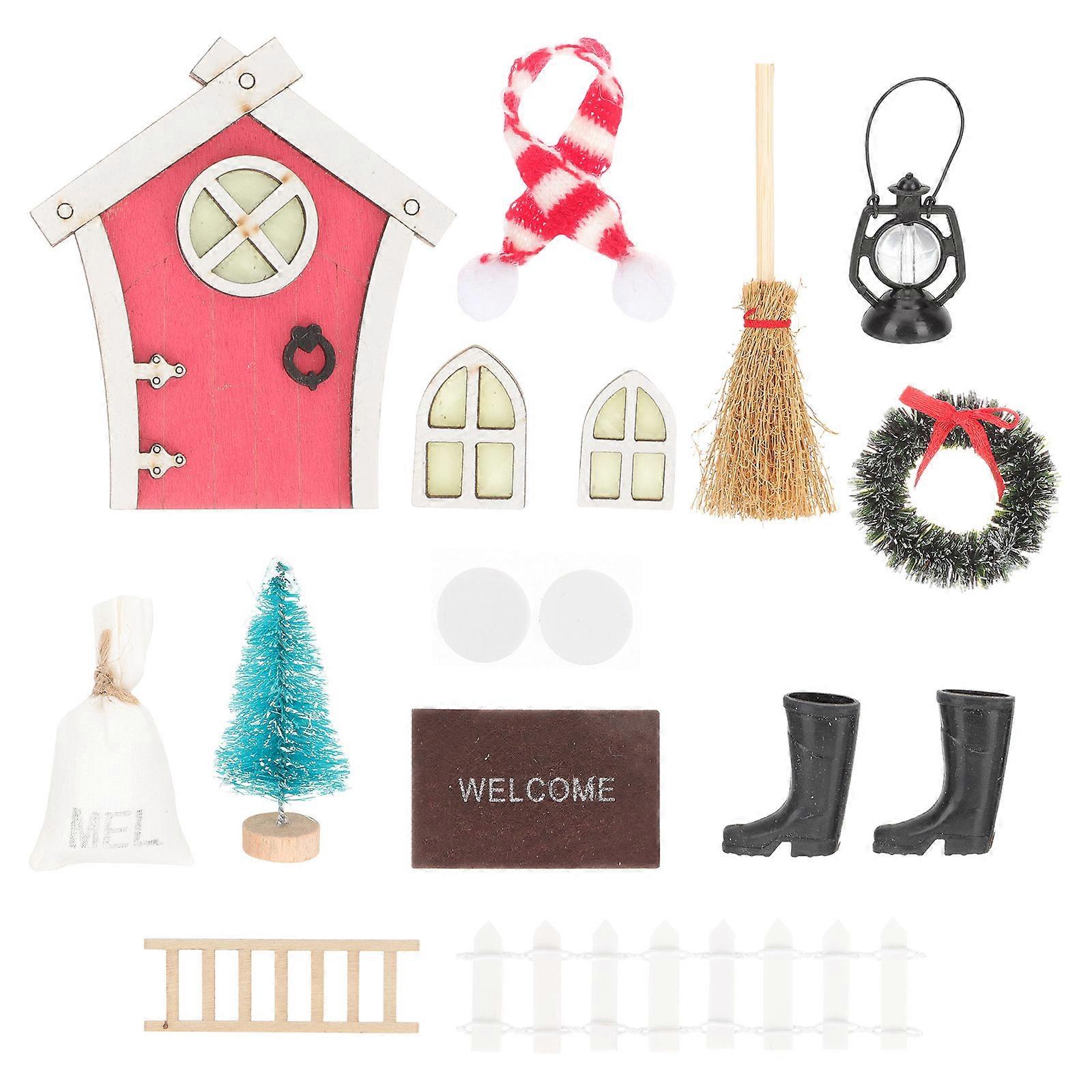 Mini Decor Doll House Christmas Scene Layout Props Christmas Celebration Miniature Design 1 Set