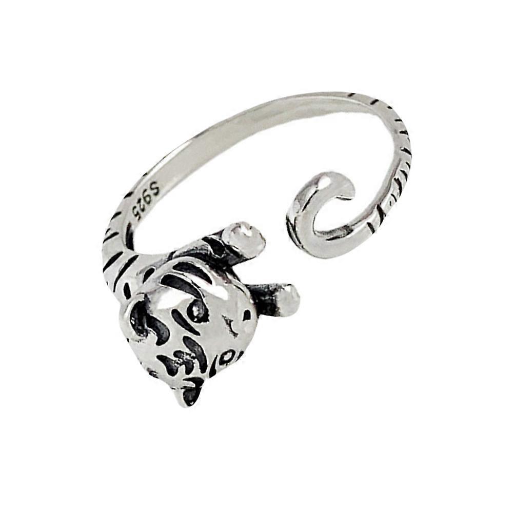 Stylish Open Rings Finger Rings For Parties Silver Adjustable With Decorative Effect 1Pack