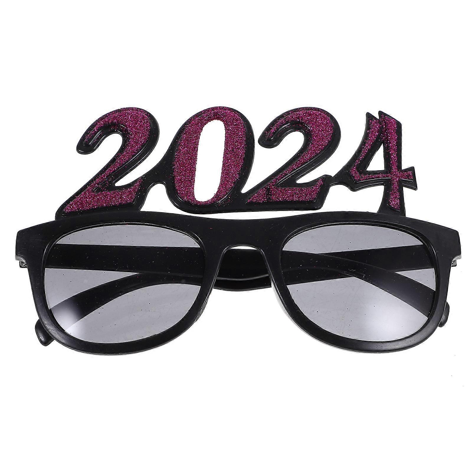 New Year Eyeglasses Decorations With Bright Visual Effect For Party Supplies In Rosy Color And Lightweight Comfortable Design 1Pack