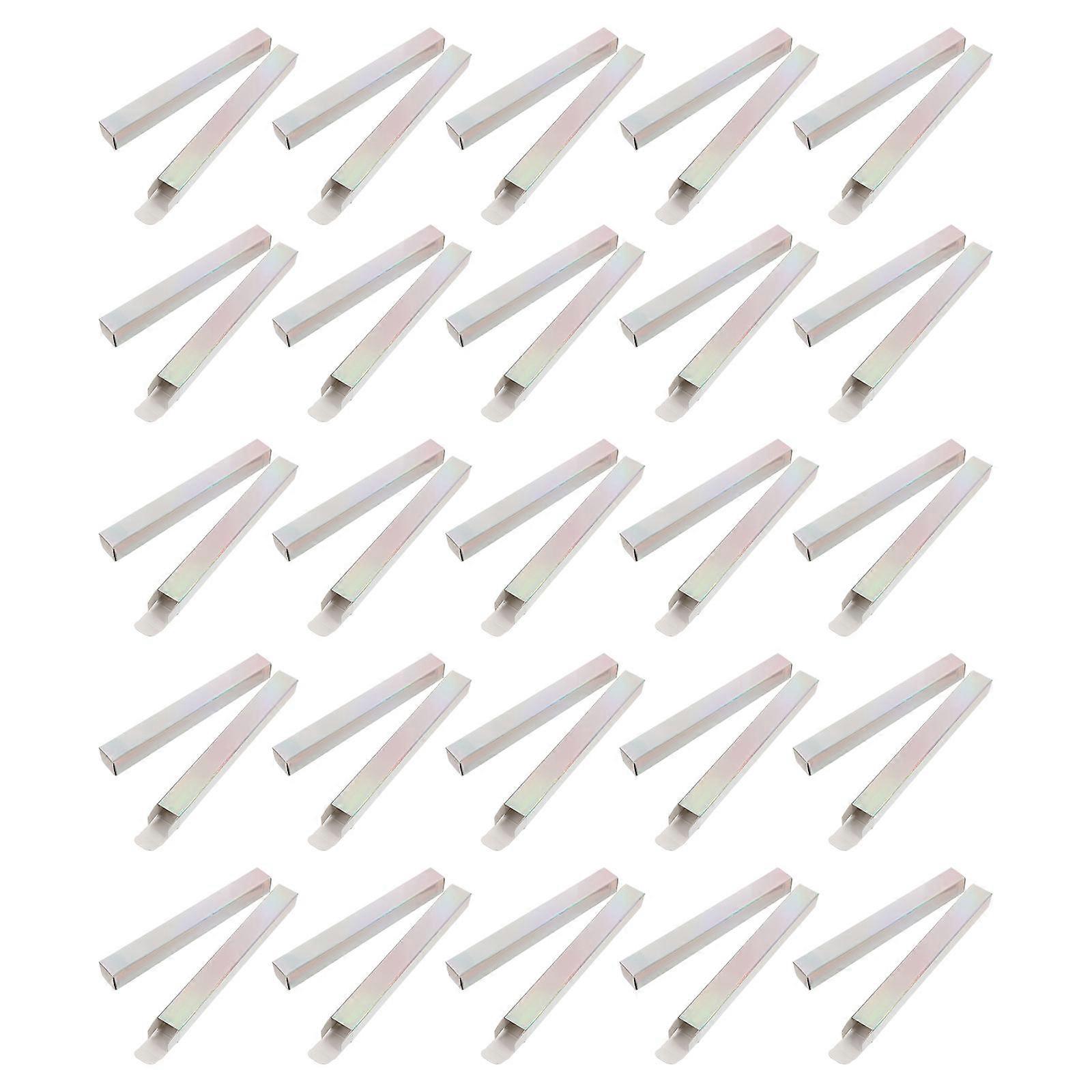 صناديق تغليف أحمر الشفاه الفضي للتخزين مصنوعة من ورق قوي مثالي لهدايا DIY والسفر 50 قطعة