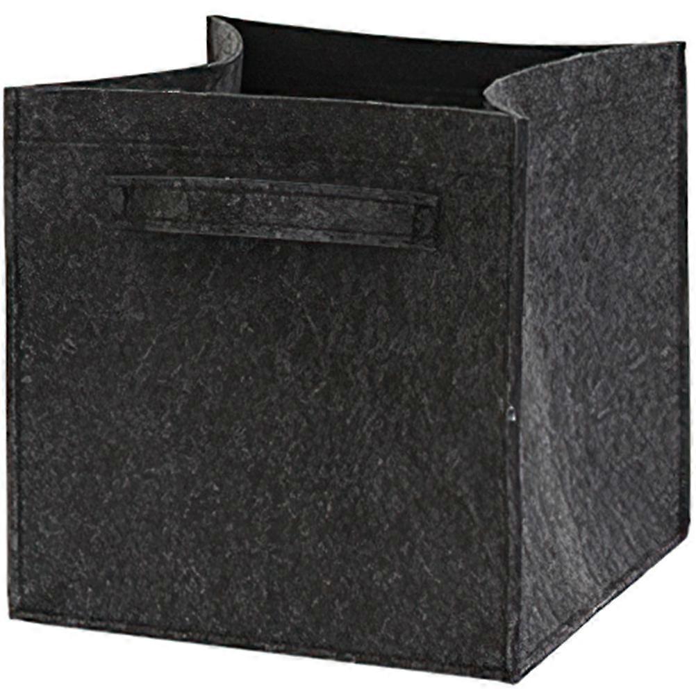 Dark Grey Foldable Laundry Basket with Handle for Storage Felt Material 10.24 x 15.75 Inches