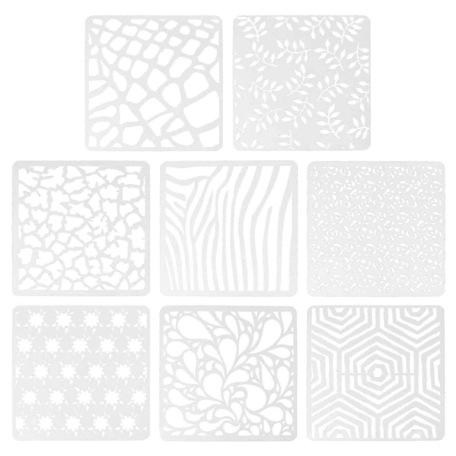 Plastic Stencils 1 Set 8Pcs DIY Projects For Families Practical Template Design For Various Crafts And Art
