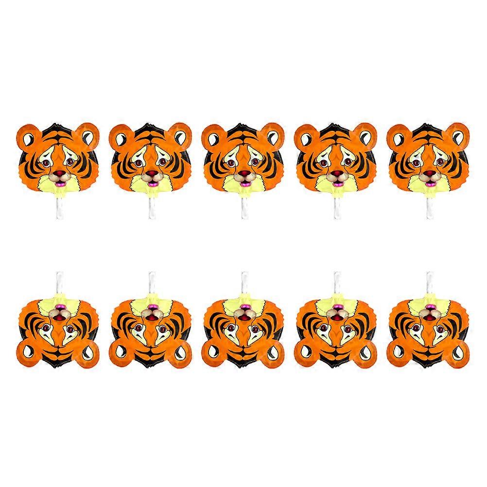 Tiger Head Balloons for Party Decorations Made of Aluminum Film Assorted Color 10Pcs
