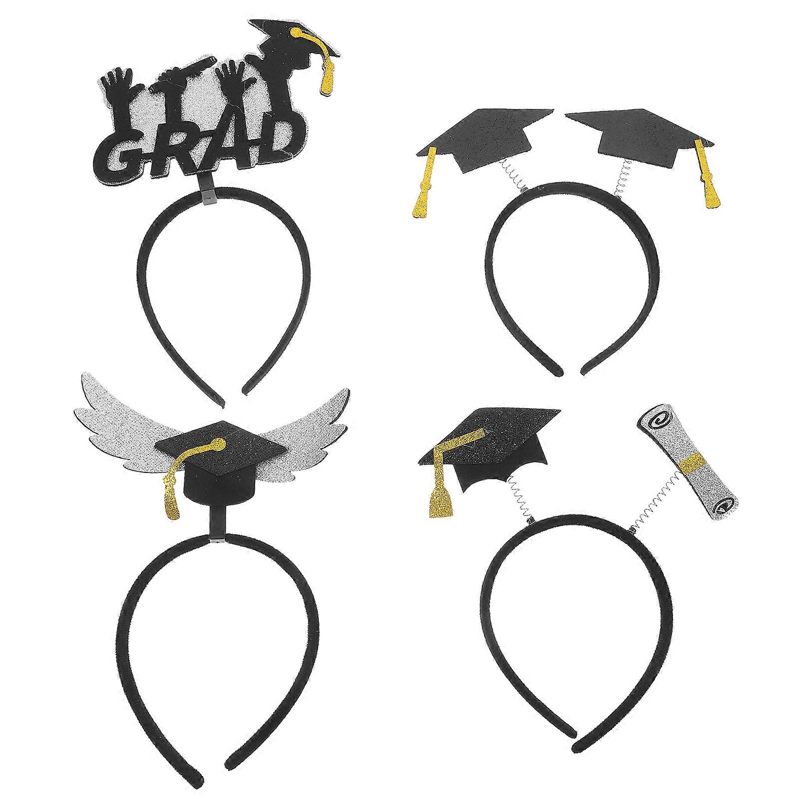 Headbands For Graduation Caps 4Pcs Square Shape Innovative Design Ideal For Graduation Event Highlighting Identity Symbol