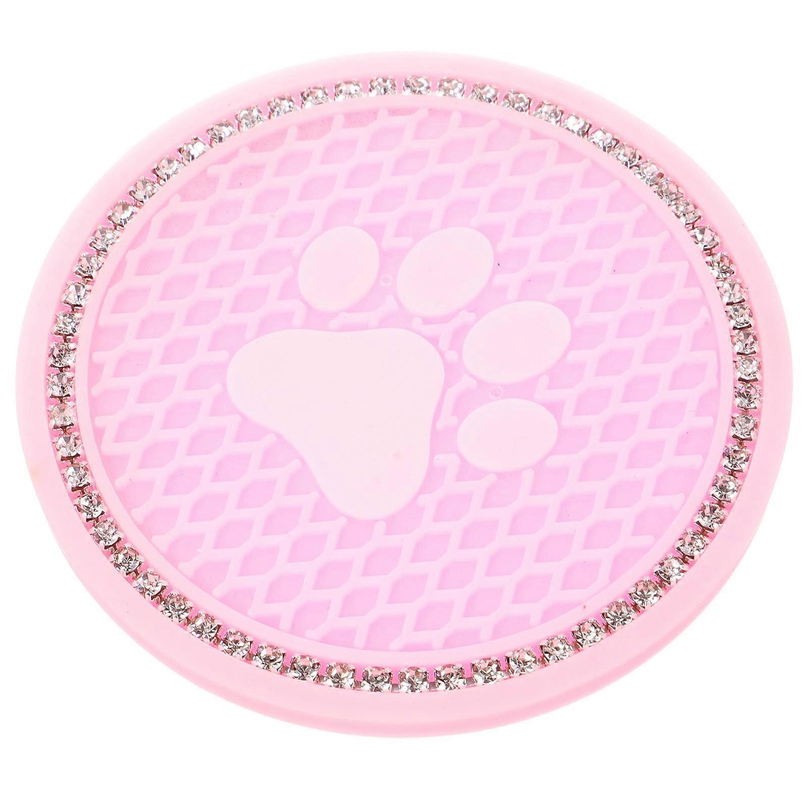 Car Cup Holder Coaster with Rhinestone Decor, Reusable Silicone Drink Mat with Slip Design for Vehicle Interior, Multifunctional and Elegant Car