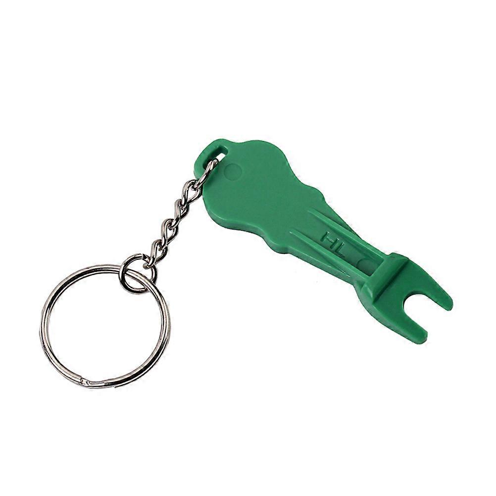 Guitar Shaped Bridge Pin Puller for Acoustic Guitar Made of Alloy with Keychain Green Portable