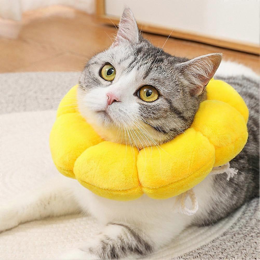 Sunflower Cat Recovery Collar, Postoperative Protection, Soft Cone, Adjustable Cat Cone