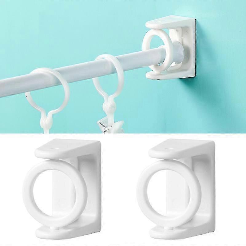 2025 2pcs /Pack Turnable Circle Triangle Ring Telescopic Rod Hook Props Fixed Bracket, Color: White Adhesive Model
