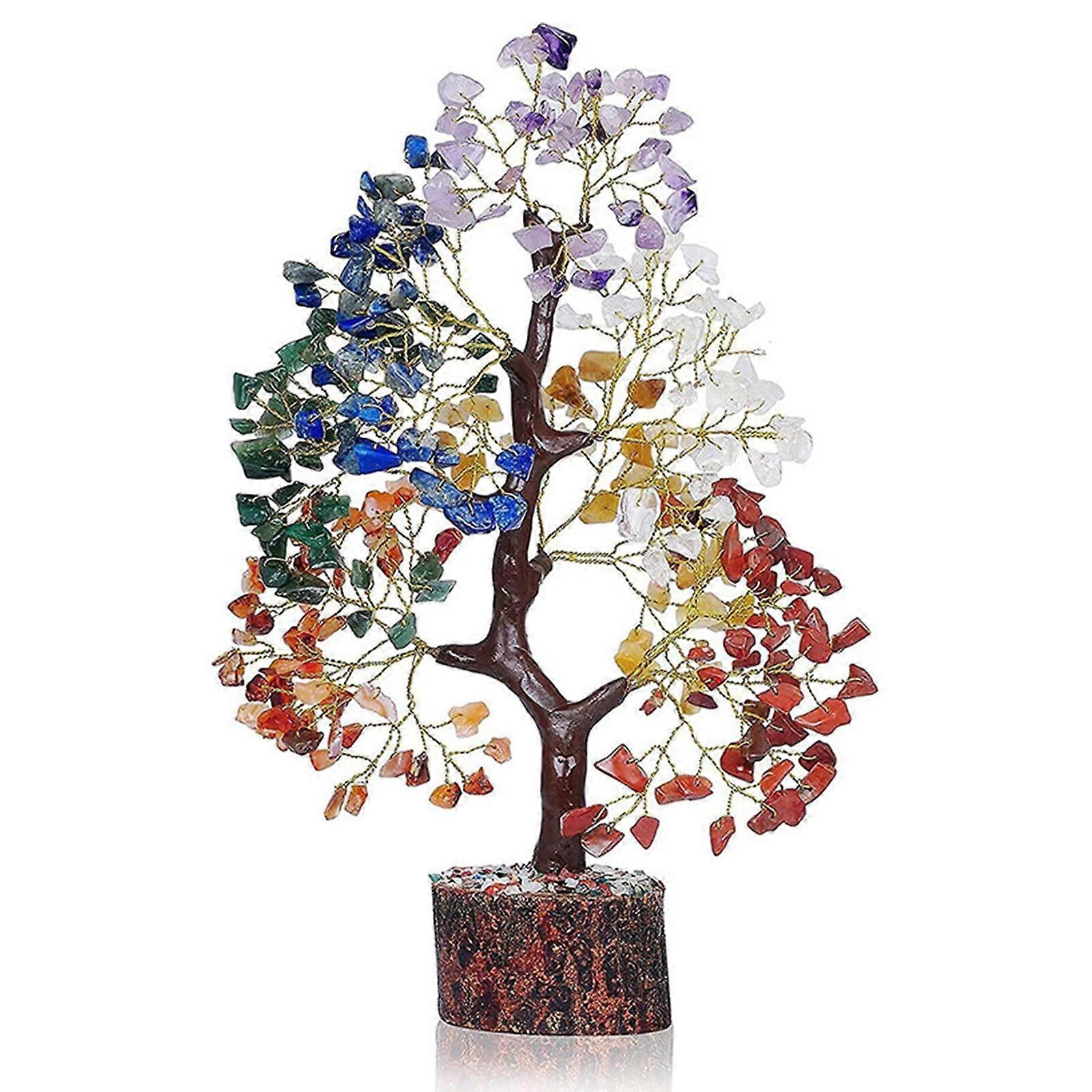 Crystal Tree With Resin Base Colorful Crystal Decoration For Positive Energy Desk Decor And Lucky Charm
