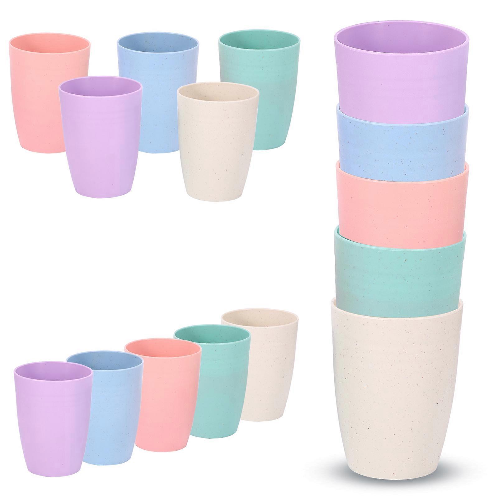 10pcs Biodegradable Wheat Straw Cups 5 Colors (450ml)