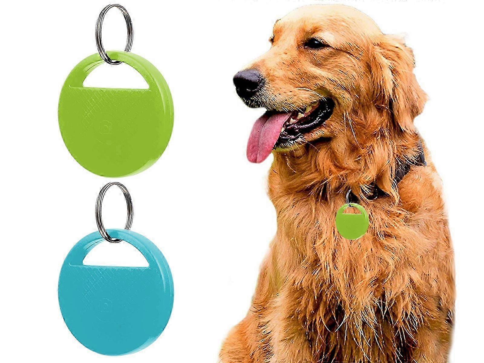 2Pcs Bluetooth Key Finder GPS Tracker Bluetooth Locator Pet Tracker Blue Green