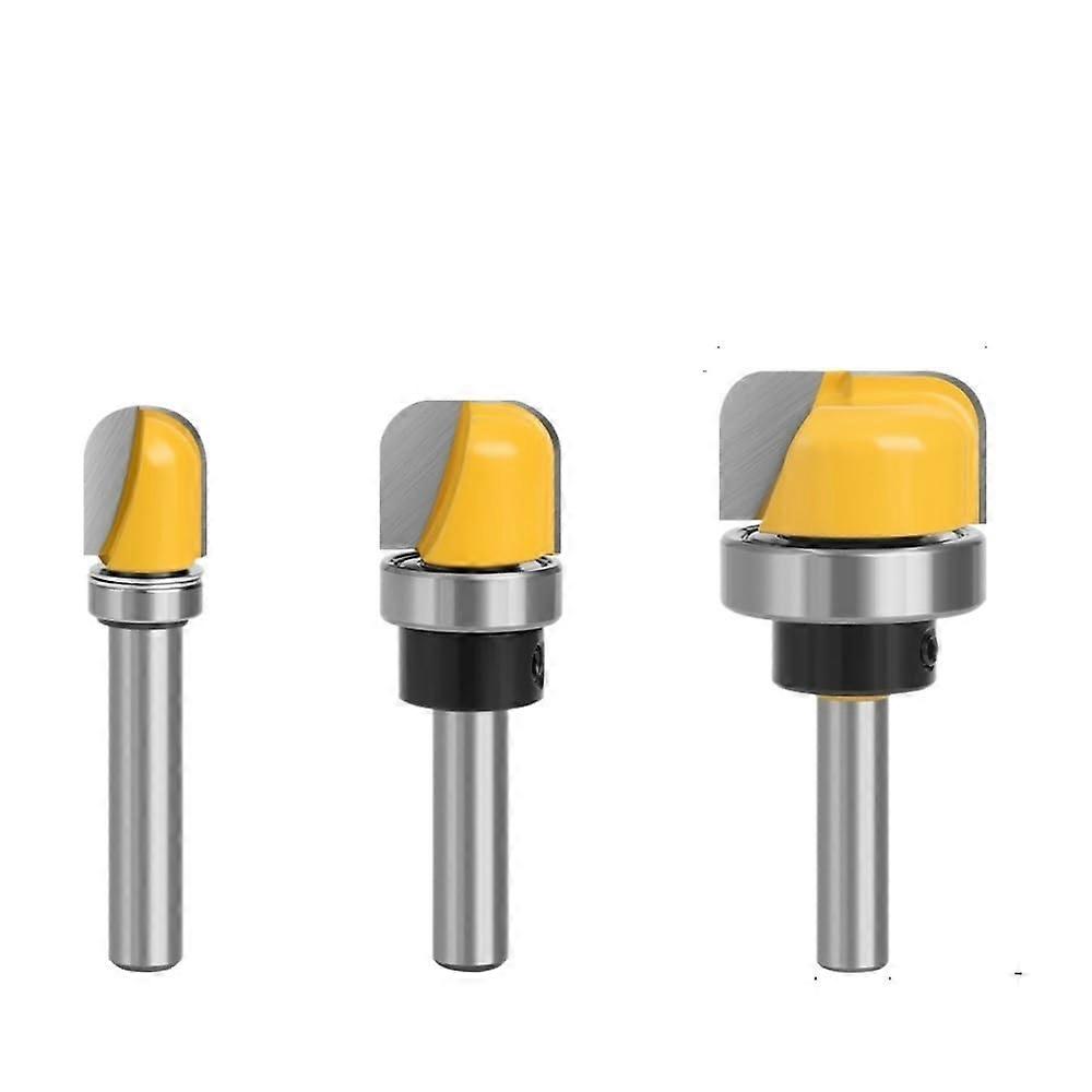 1/3 Pieces 8 mm Shank 11/8 3/4 Diameter Bowl Tray Router Bit Round Nose Milling Cutter with Bearing for Woodworking (8 mm Set)