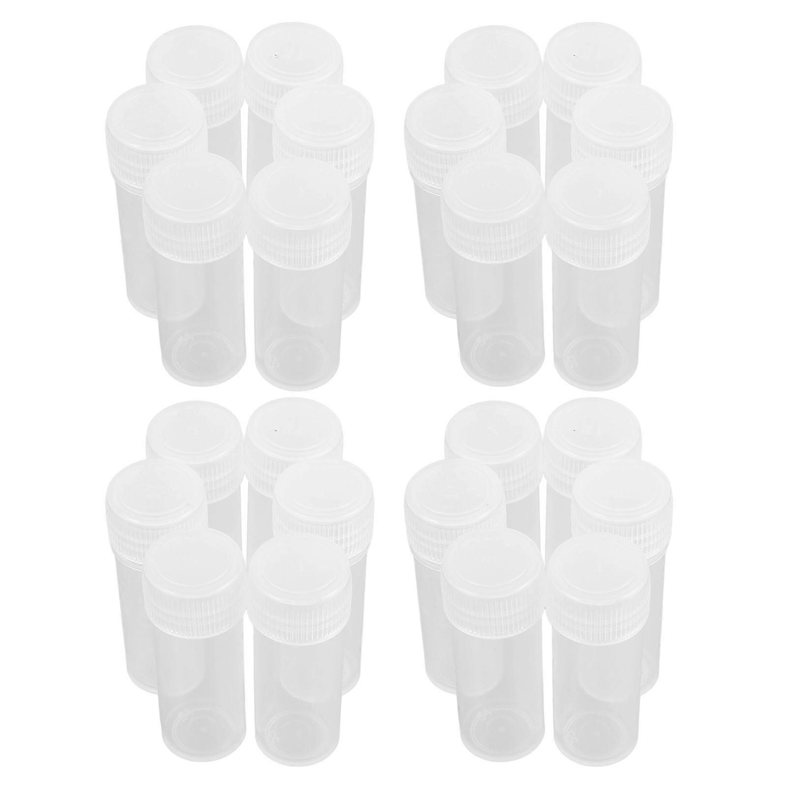 60pcs 5ml Plastic Freezing Tubes with Screw Cap Transparent Centrifuge Tubes Laboratory Vial Tubes for Sample Storage Educational Lab Tubes Sealed Cap