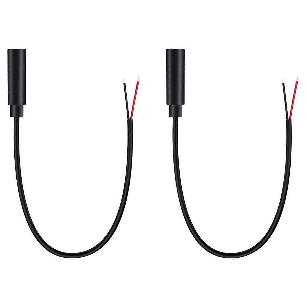 2Pcs 3.5mm 2 Pin Female to Bare Wire Open End 0.25m TS Mono 1/8" Female Connection Cable For DIY Audio