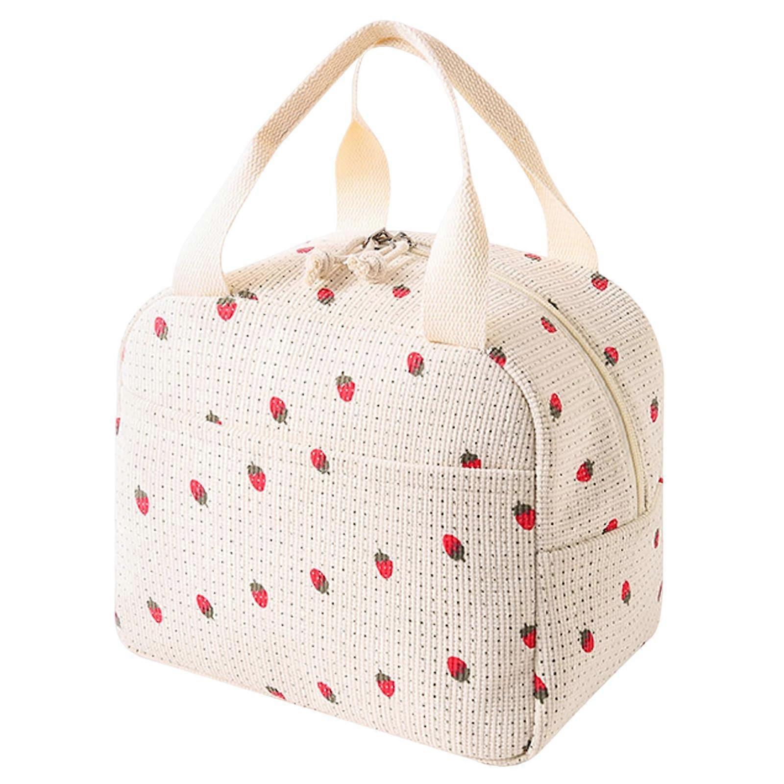 Insulated Lunch Bag, LeakProof, Lightweight, Durable for Work, School (Beige)