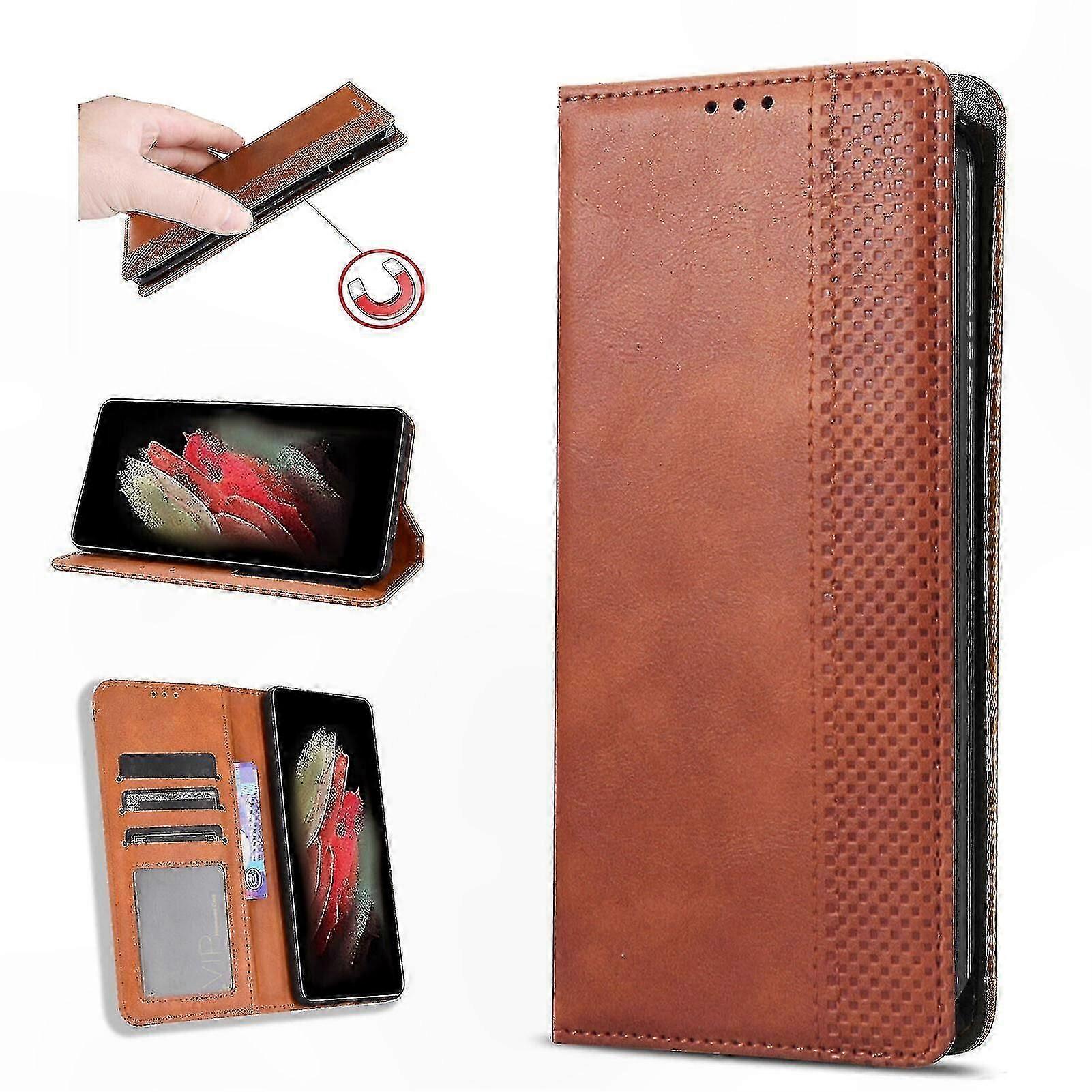 Magnetic Wallet Leather Folio Case Compatible with Armor 8 Phone Model
