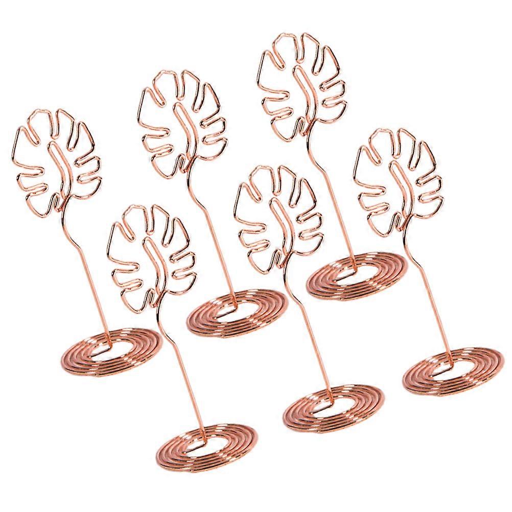 Label Holders Metal Electroplating Tower Shape Base Golden for Picture Holder Desktop Decoration 6Pack