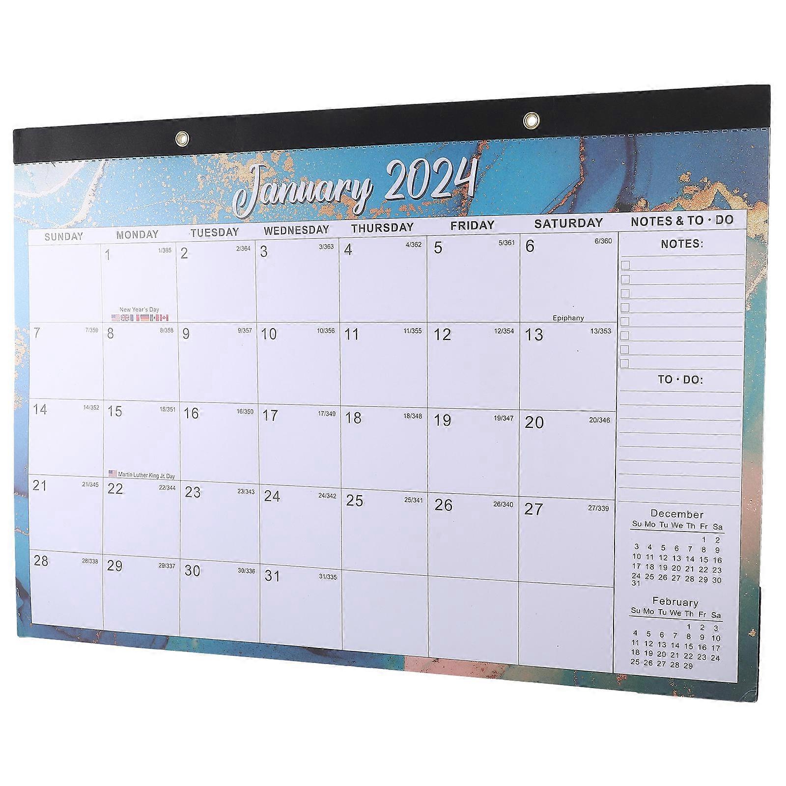 Large Calendar for Wall English Monthly Calendar for Home Paper Material Multi Color Hanging 1Pcs