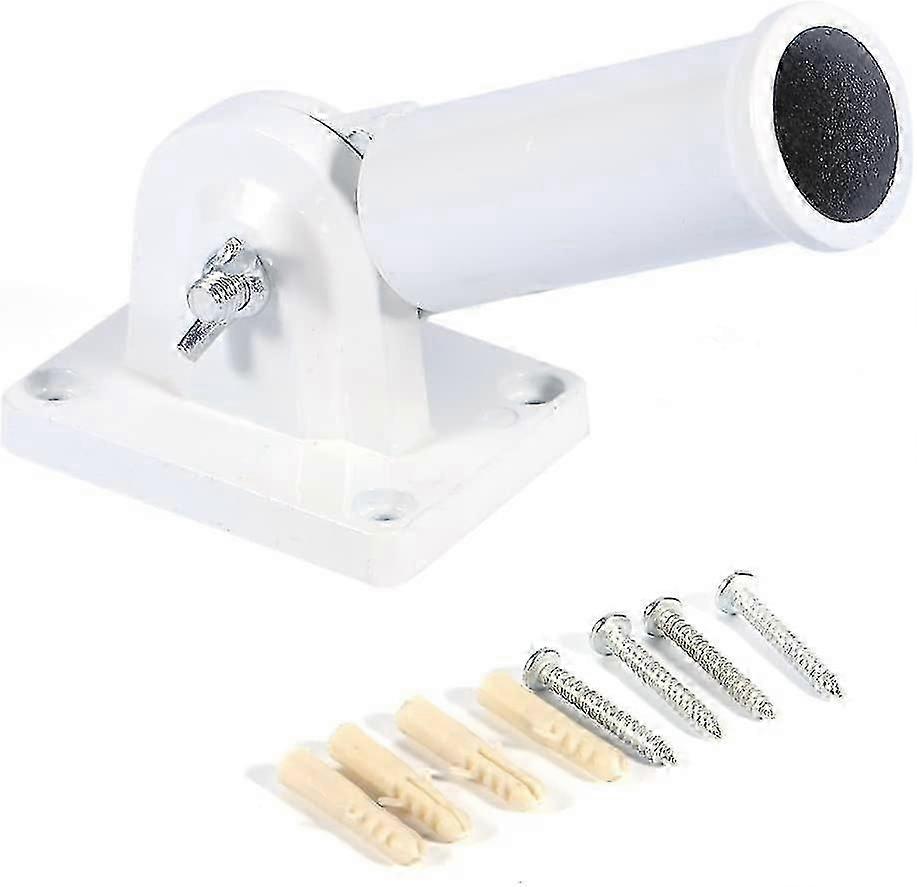 Flag Holder Wall Mount Adjustable Holder Bracket White Metal Flag Pole Windsock