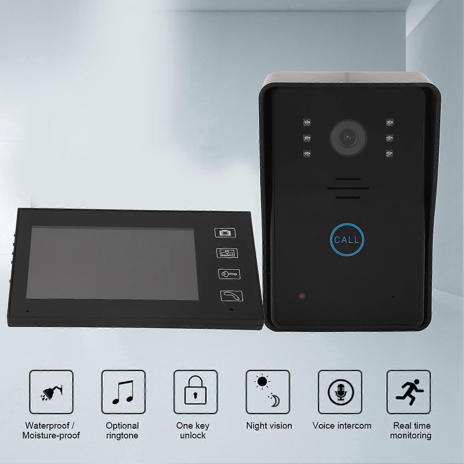 7in Color TFT Wireless Video Doorbell Intercom with Monitor