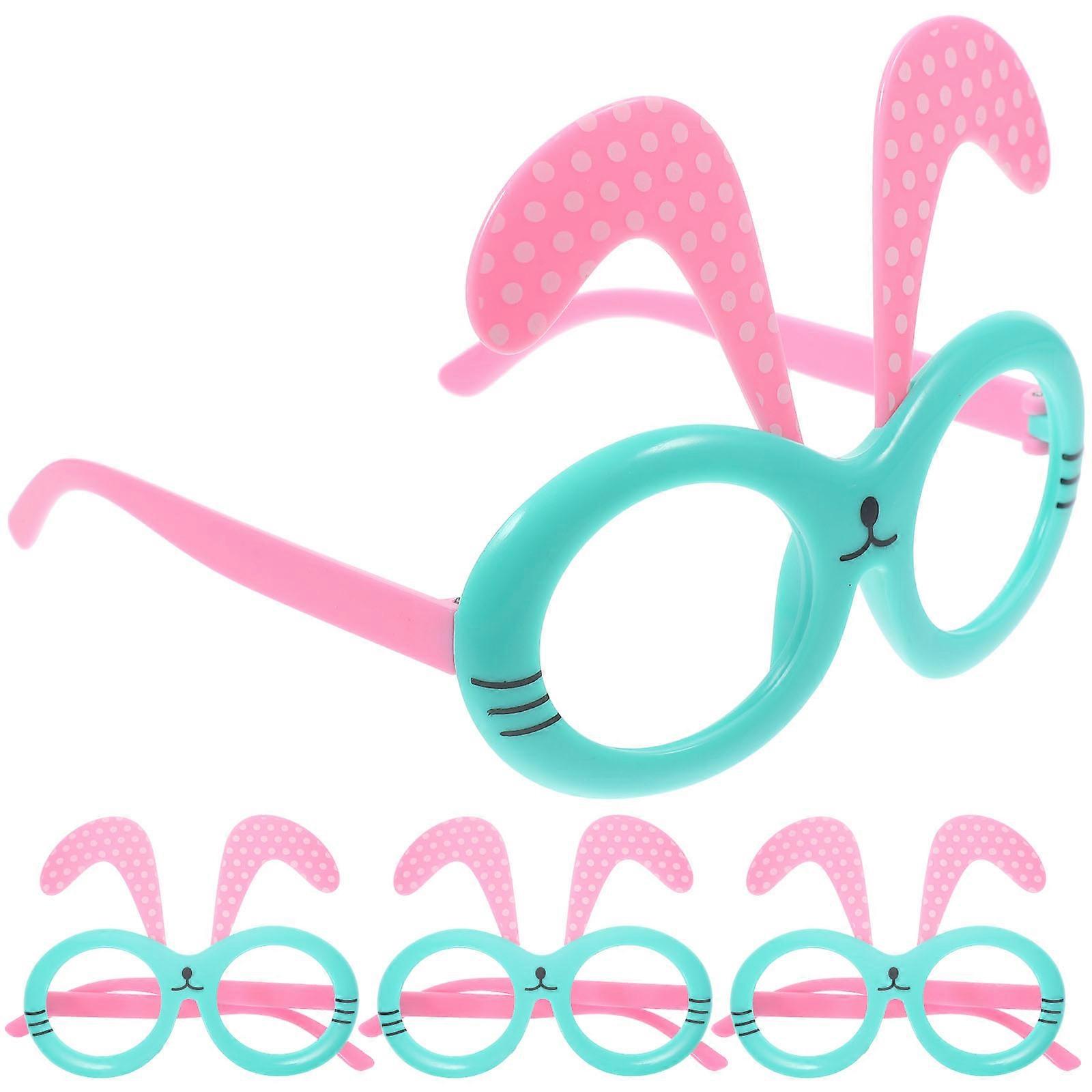 Party Sunglass Bunny Ear Eyewear Easter Party Assorted Color Abs Material Costume Accessory 4Pcs