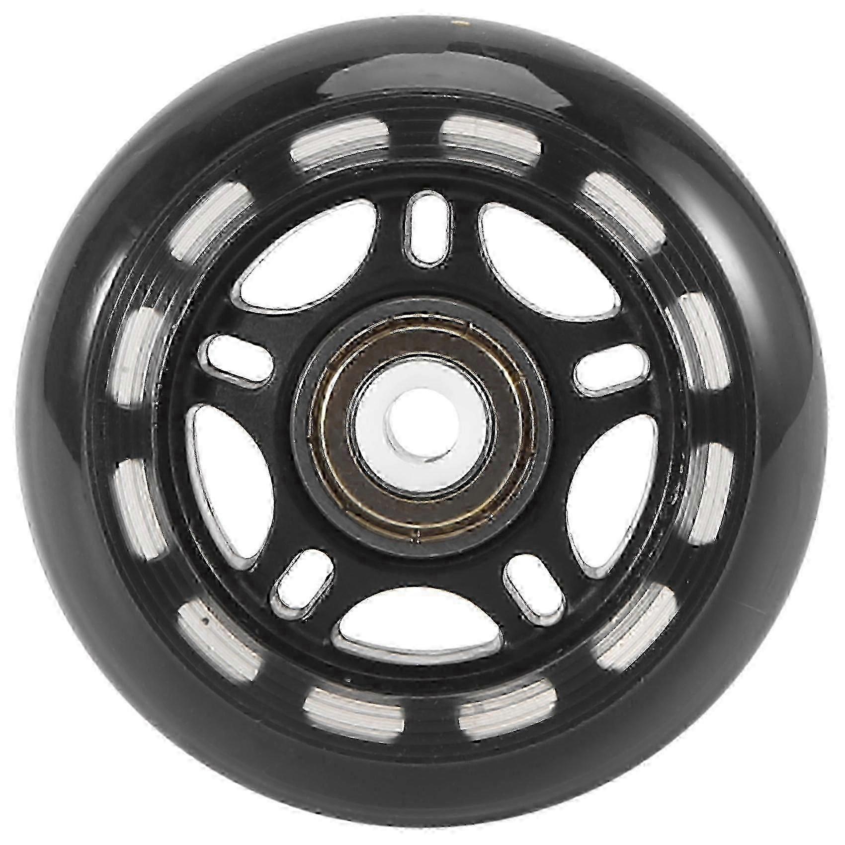 8 Pack 70mm Inline Skate Wheels with Bearings for Beginners - Smooth Rollerblade Wheels in Black