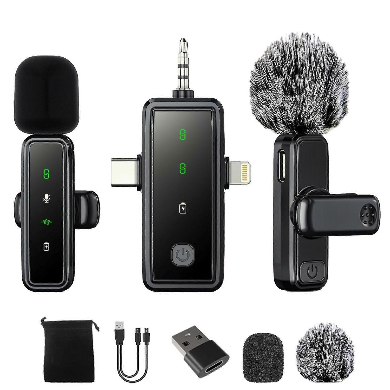 Wireless Microphone J82 Dual Mic 3 In 1 Interface 8pcs /Set