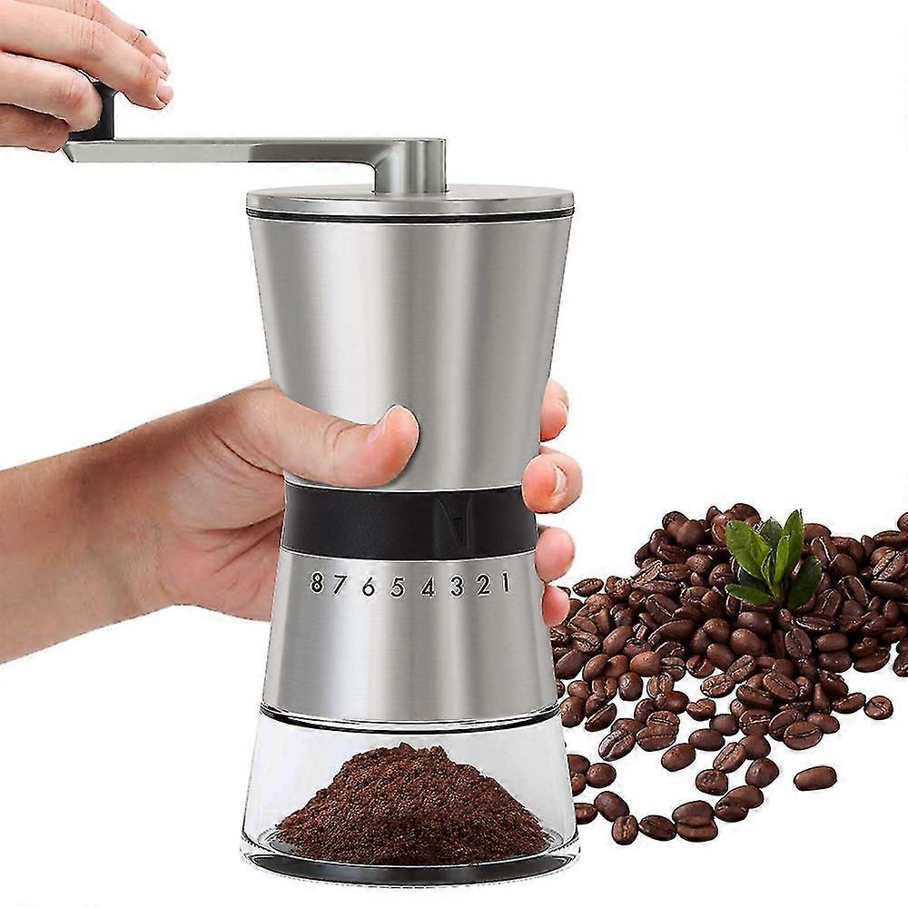 Manual Coffee Grinder, Stainless Steel, 1 Removable Container