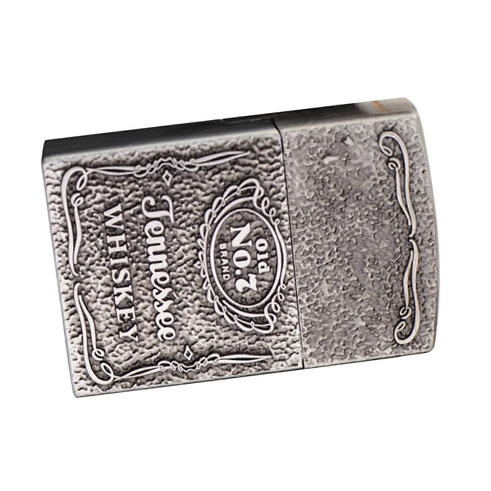 Vintage Silver Flame Cigar Lighter 5.7x3.5x1.3cm Refillable