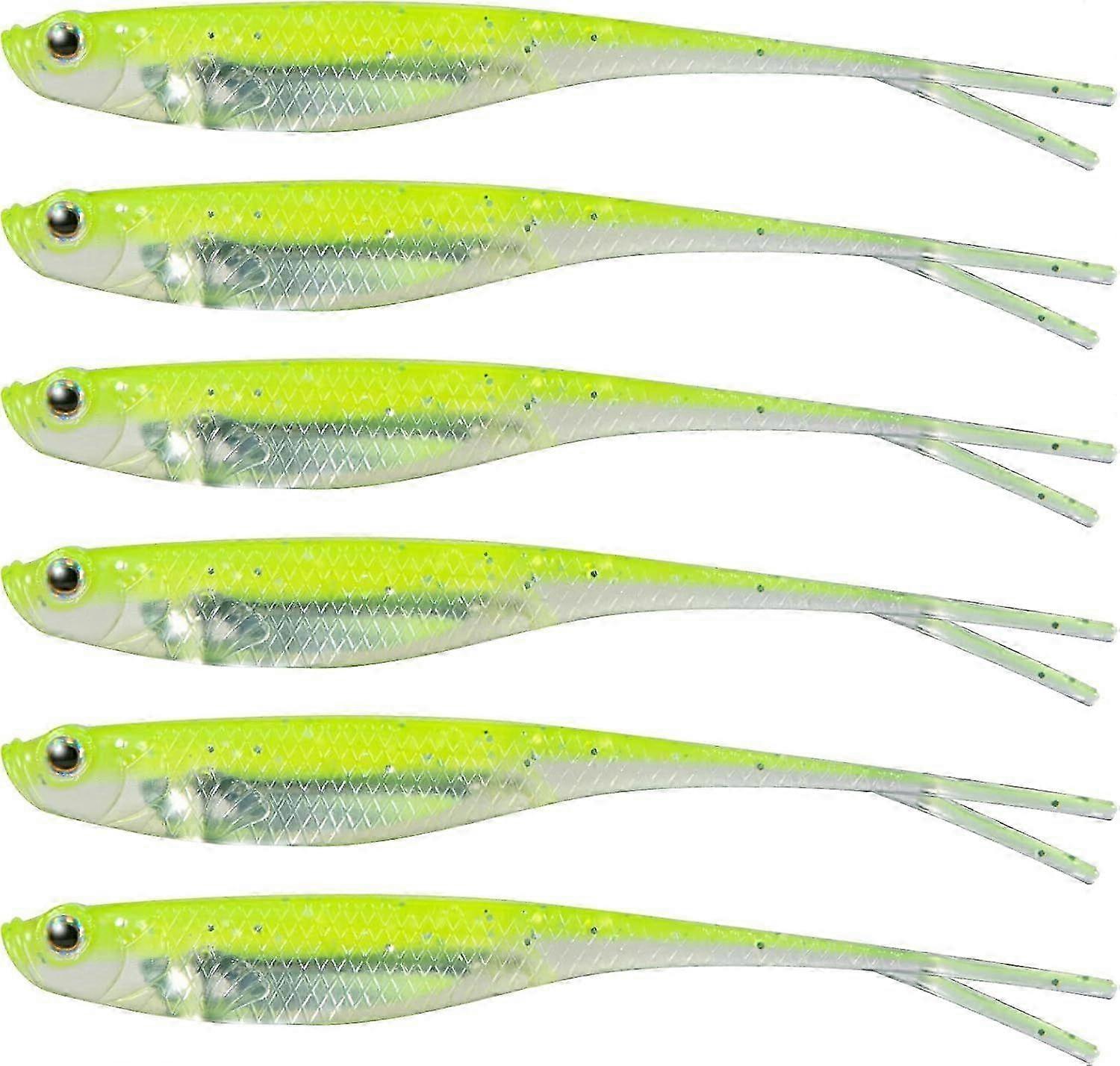 Soft Plastic Baits, Fork Tail Soft Jerkbait Lures, 3 to 4-3/4 Inches Soft