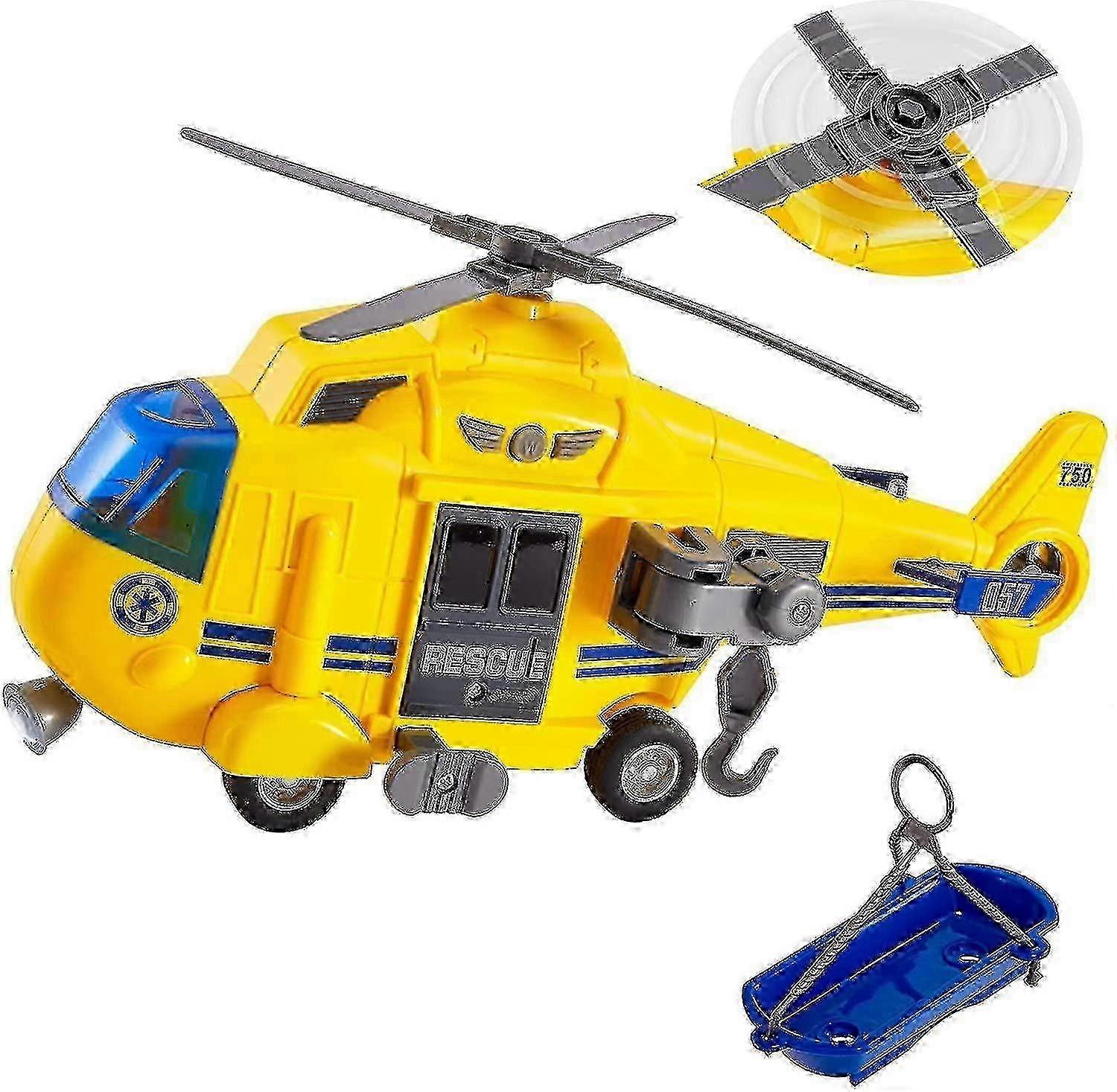 Rescue Helicopter Toy With Light And Sound Push And Go Cars Educational Toys