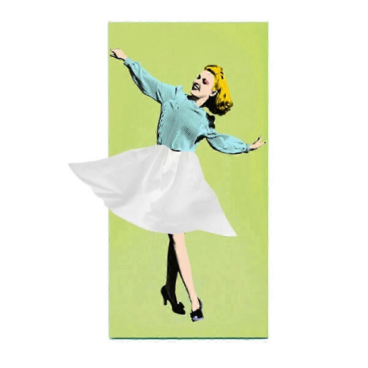 Creatives Lady Flying Skirt Tissue Box Green