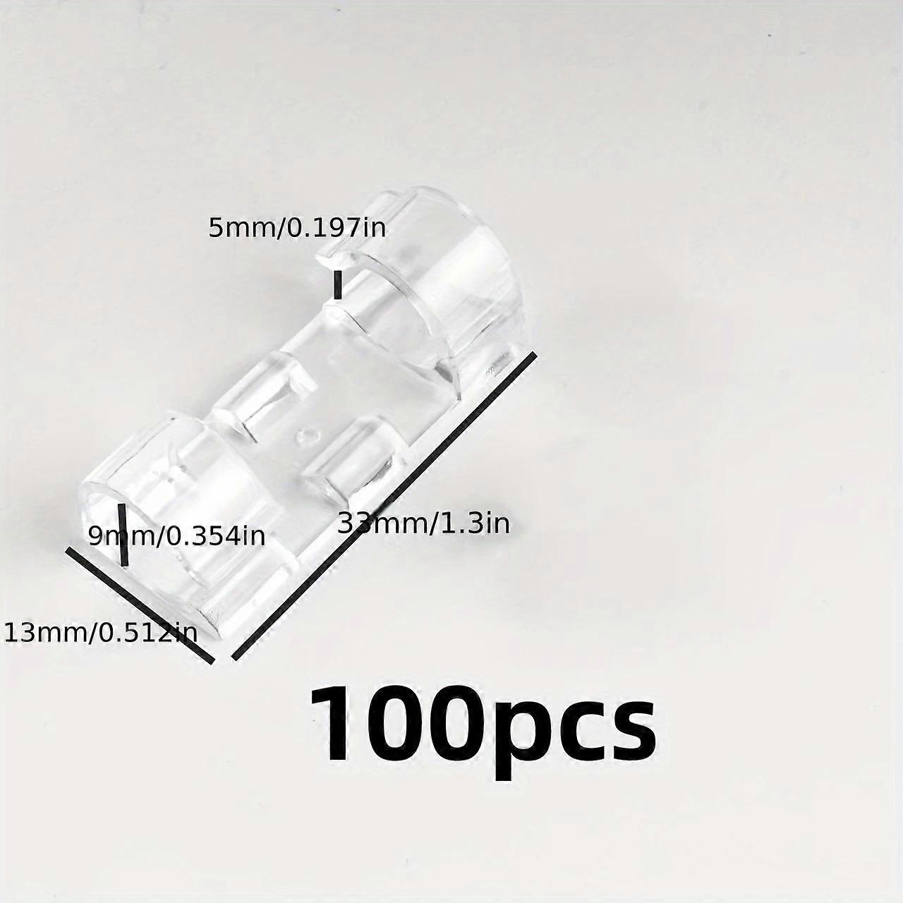 100 Pcs Transparent Adhesive Cable Clips for Wall and Table Cable Management