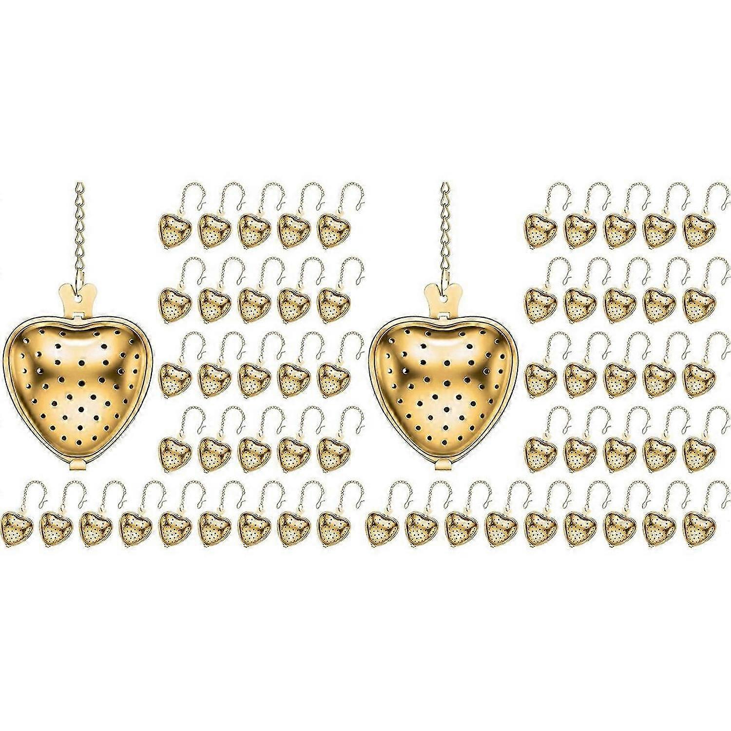 30 Pcs Tea Strainer Stainless Steel Tea Interval Diffuser Heart