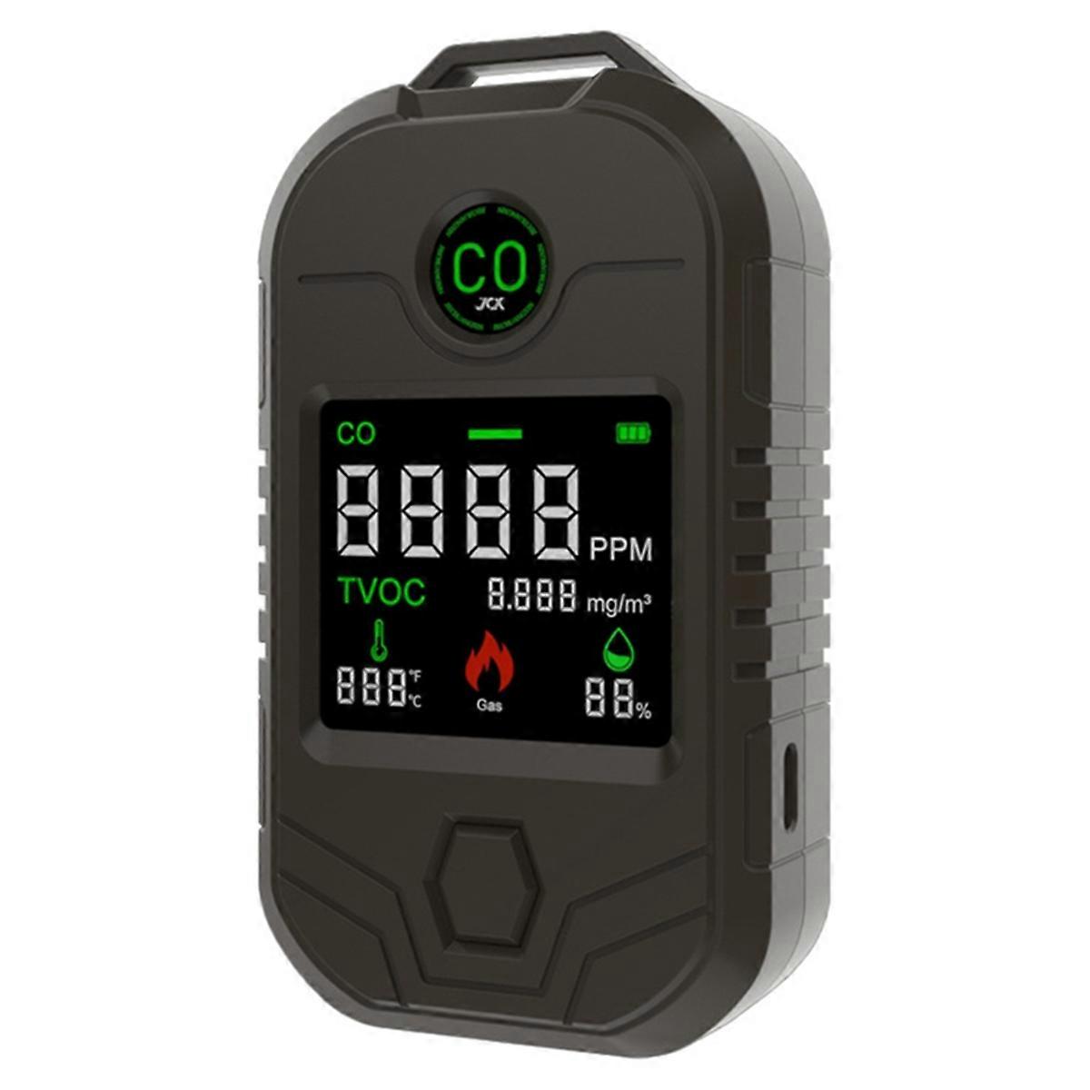 4 in 1 Portable Carbon Monoxide Detector Temperature and Humidity Long-Lasting CO Alarm Outdoor Fla