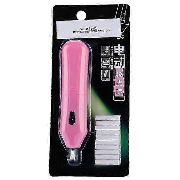 مبراة قلم رصاص كهربائية أوتوماتيكية تعمل بالبطارية مع 10 محايات (وردي)