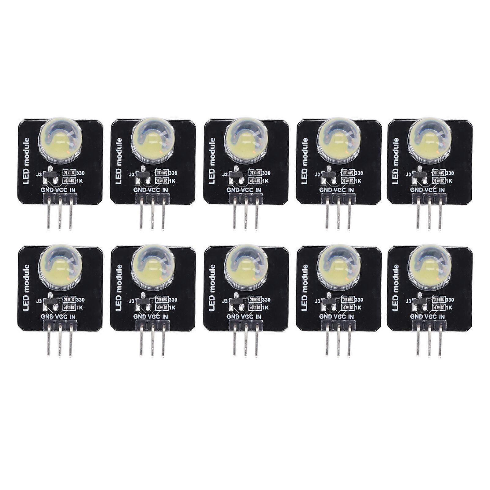 Lot de 10 modules LED 10 mm 3,3 V-5 V, ampoule décorative pour panneau lumineux, pour décoration intérieure, MRB050D, blanc