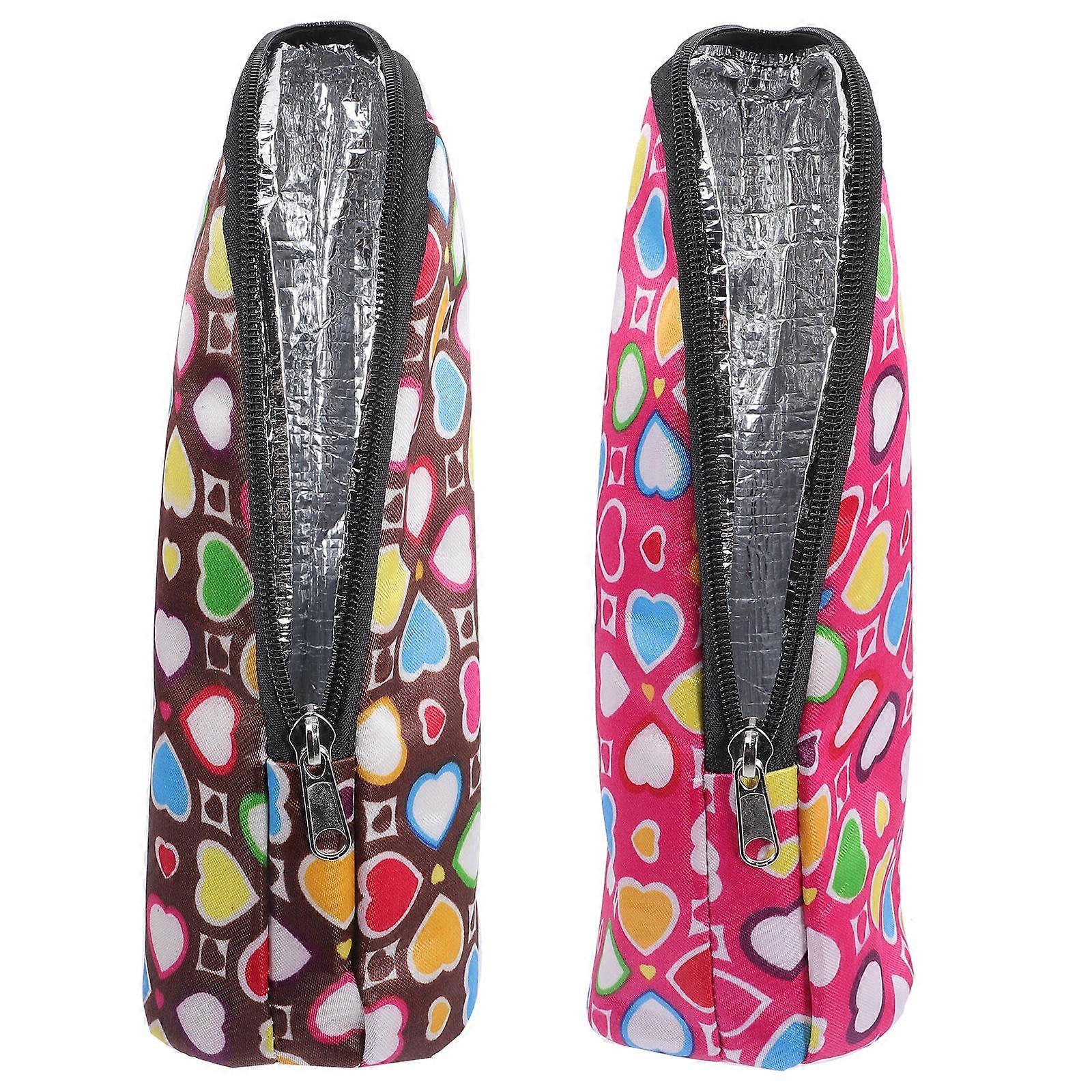 Insulated Milk Bottle Bag Baby Bottle Bags for Storage Use 2Pcs Assorted Color